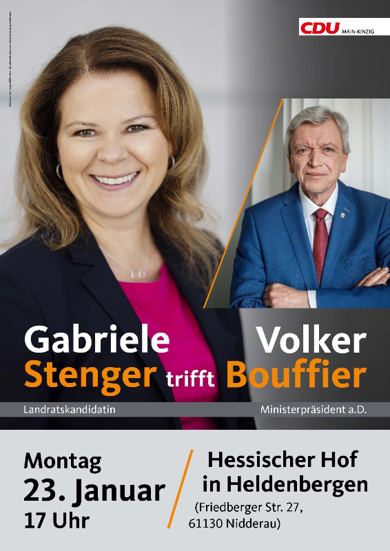 Landratskandidatin Gabriele Stenger und Volker Bouffier in Nidderau